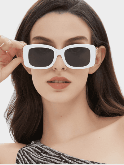 European and American Trend Wide Mirrors Hollow-out Letters All-match Internet-famous Simple Sunglasses Women's Retro Cross-border Sunglasses