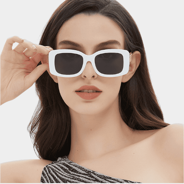 European and American Trend Wide Mirrors Hollow-out Letters All-match Internet-famous Simple Sunglasses Women's Retro Cross-border Sunglasses