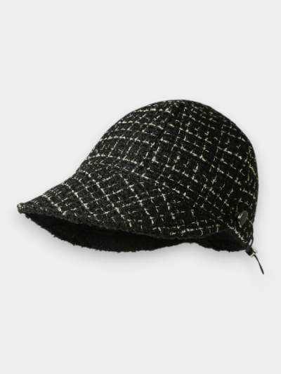 Hat Women's fleece-lined Winter Warm Hangable Mask Basin Hat Chanel Style Black Duck Tongue Fisherman Hat Trendy All-match Face Covering