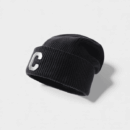 Autumn and Winter knitted hat solid color simple men's casual hat trendy all-match wool hat metal C standard Korean style cold hat