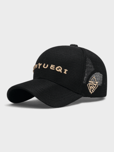 Zhen Yue Qi Four Seasons High-end Live-style Gold-thread Three-dimensional Embroidery Men's and Women's Adjustable Full-gauze Shade Baseball Cap