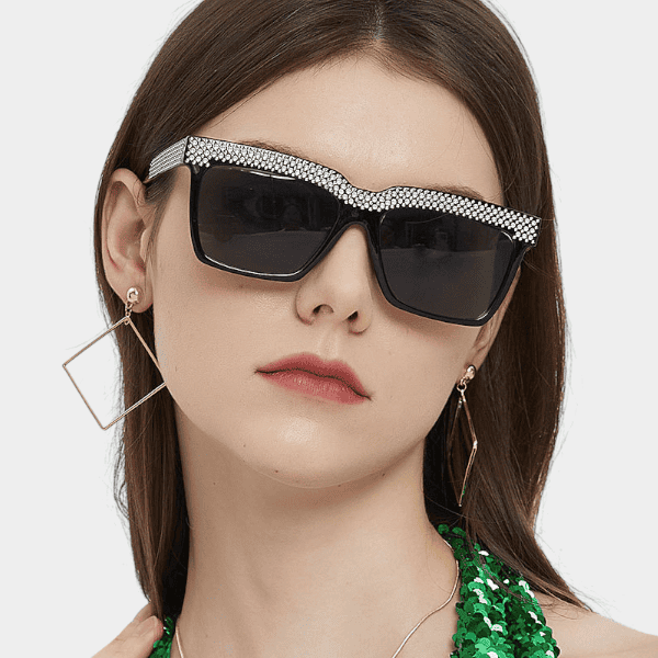 Diamond elegant personality 5499 large frame shiny hot girl UV-proof sunglasses sweet cool street shot sunglasses