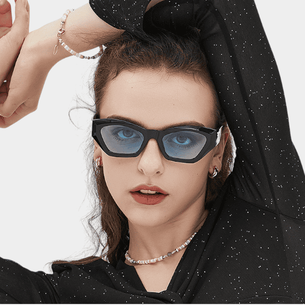 Niche Korean style sweet cool 5443 trendy UV-proof sunglasses fashionable polygon personalized spicy girl exaggerated sunglasses