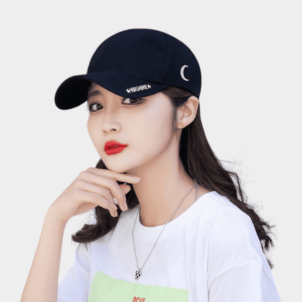 Spring new cotton fabric curved eaves cap men's and women's youth sunshade adjustable baseball cap crescent hat