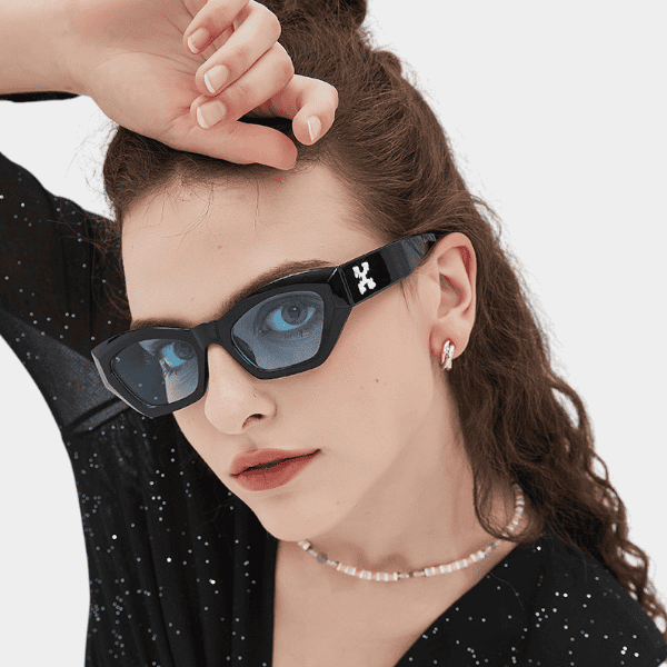 Niche Korean style sweet cool 5443 trendy UV-proof sunglasses fashionable polygon personalized spicy girl exaggerated sunglasses