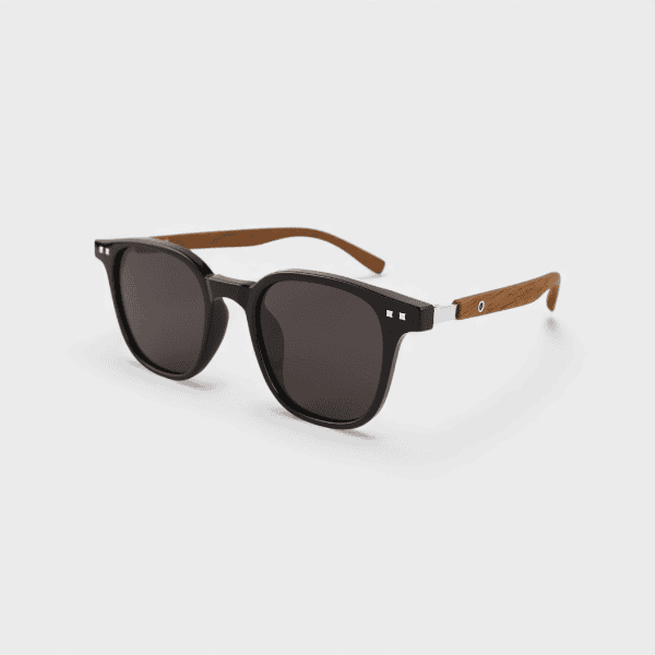 Polarized Sunglasses Men's and Women's Retro Tea Wood Grain Leg Sunglasses Korean Style All-Match Anti-Blue Light Flat Glasses Trendy