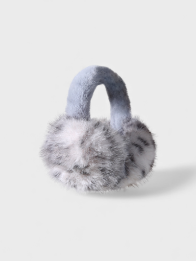 Winter New Leopard Earmuffs Women's Outdoor Riding Ear Protection Cold-proof Ear Bag Furry Cute Warm Windproof Ear Cover
