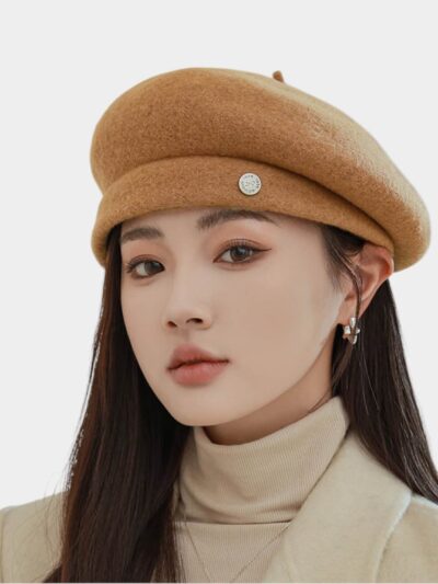 Light Luxury Wool Beret Children Korean Autumn and Winter New Style Face Shown Small Fashion Painter Hat British Retro Belle Hat