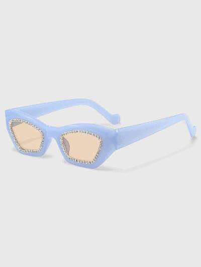 Black Diamond-embedded disco jumping exaggerated ins European and American retro cat eye box sunglasses triangle sunglasses sunglasses sunglasses