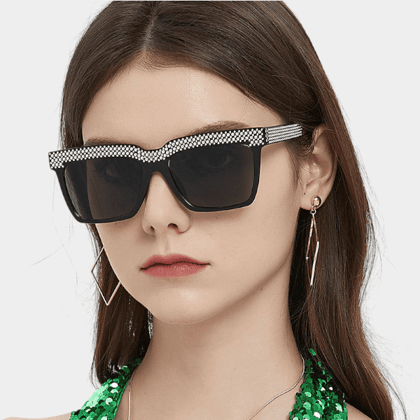 Diamond elegant personality 5499 large frame shiny hot girl UV-proof sunglasses sweet cool street shot sunglasses