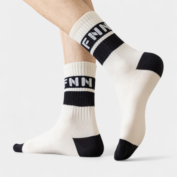 Teenager Socks Male Student 100% Cotton Odor-proof Autumn Trendy Letters Men Professional Running Sports Cotton Socks