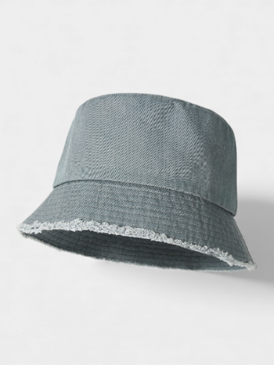 Summer New Arrival Denim Style Fisherman Hat Korean Style Fashionable Face Shown Small Basin Hat Women's Simple Fashionable Rouge Pure Cotton Plain Hat