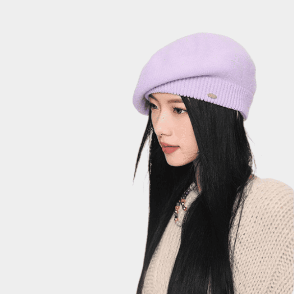 Korean style fashionable beret women's autumn and winter warm knitted hat Japanese style artistic painter hat big head circumference all-matching hat