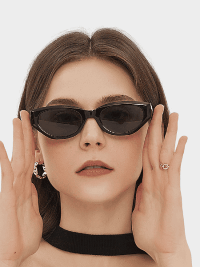 Personalized 2024 polygon 5653 hot girl cat eye sunglasses street shot hip hop sweet cool UV-proof sunglasses