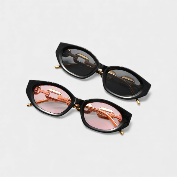 Retro cat eye chain leg sunglasses 2024 New UV protection sunglasses personality European and American hot girl sun glasses