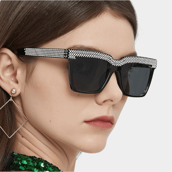 Diamond elegant personality 5499 large frame shiny hot girl UV-proof sunglasses sweet cool street shot sunglasses