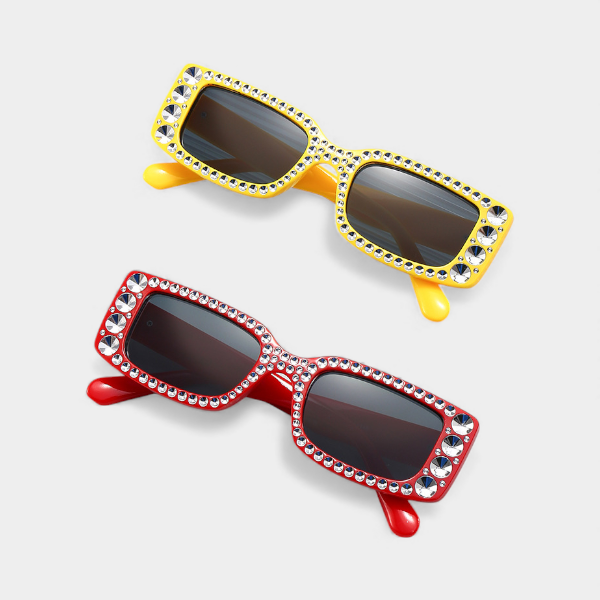 Vintage Plated Fake Diamond X Wide-leg sunglasses ins Women's UV-protection sunglasses Men's sunglasses