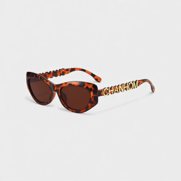 Metal hinge teeth 2024 new small frame sunglasses letter leg sunglasses wholesale European and American sunglasses glasses