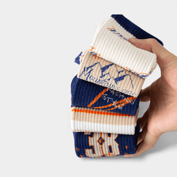 Socks Men's Spring and Autumn Mid-length Stockings Pure Cotton Odor-proof Sports Sweat-absorbent Junior High School Students Trendy Boys Stockings