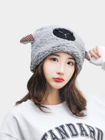 Sheep has a sheep Net Red Hat female winter Japanese sweet cute ears warm lamb plush pullover hat children