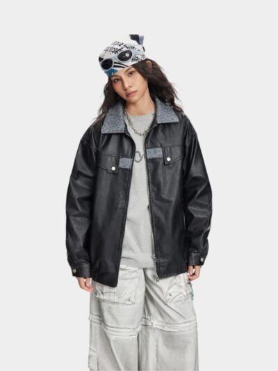 Women's Regular Fit Long sleeves Leather Jacket