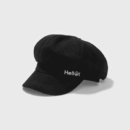 Smiley Face Hello Embroidered Octagonal Hat South Korea Autumn and Winter Temperament Retro Beret Girl's All-match Literary Newspaper Boy's Hat