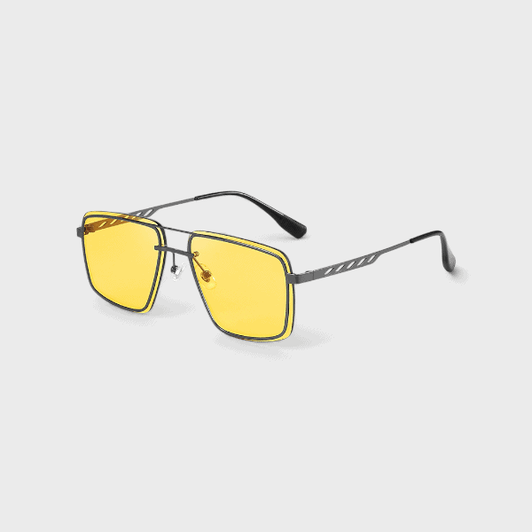 New double beam sunglasses square fashionable sunglasses men's stainless steel frog glasses driving fishing business glasses 7208