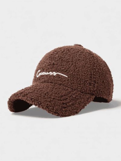 Autumn and Winter peaked cap Women's Korean-style all-match soft top baseball cap outdoor warm teddy velvet hat fashionable face-looking small