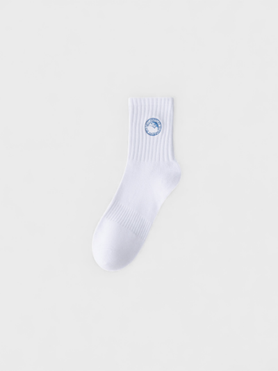 White socks men's summer 100 cotton deodorant sports teenagers middle stockings high school students military training socks boys