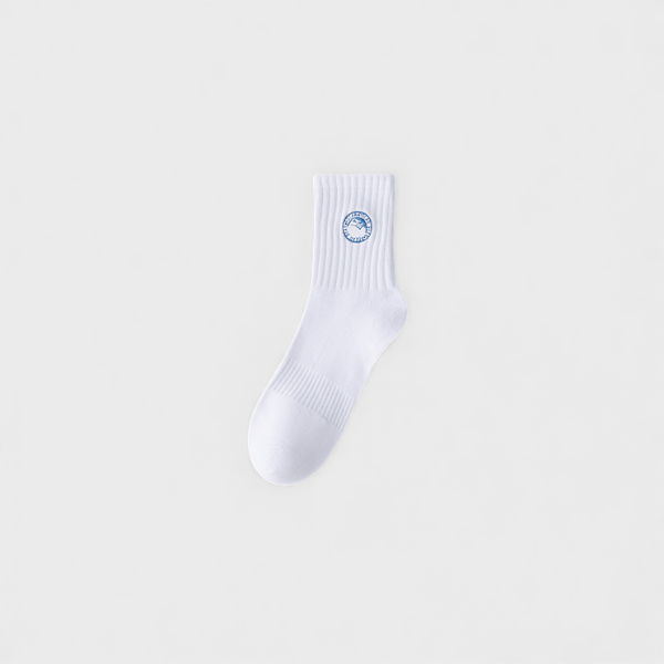 White socks men's summer 100 cotton deodorant sports teenagers middle stockings high school students military training socks boys