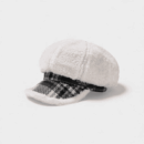 Mini Yang with plush octagonal cap South Korea girls autumn and winter warm beret big head suitable for face small newsboy cap