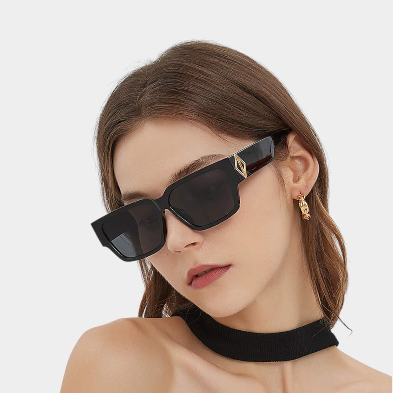 2024 sister Tuo fashion 5483 personality hip hop thick frame sunglasses European and American hot girl Street shooting UV-proof sunglasses