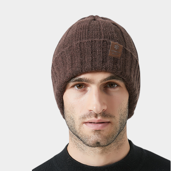 Thickened Fleece-lined Solid Color Knitted Hat For Men Women Outdoor Casual Warm Winter Hat Versatile Wool