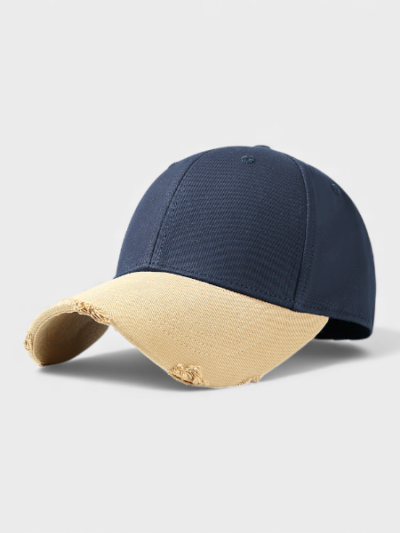 Retro style baseball cap fashionable contrast color hard top peaked cap Women's Outdoor sun-proof face-looking small hat men's casual hat