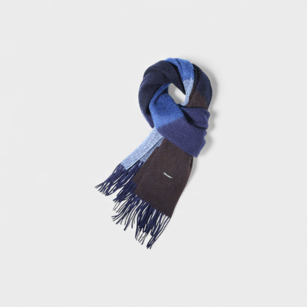 Autumn and Winter gradient color men's scarf pure wool warm comfortable scarf large size scarf casual fashion all-matching