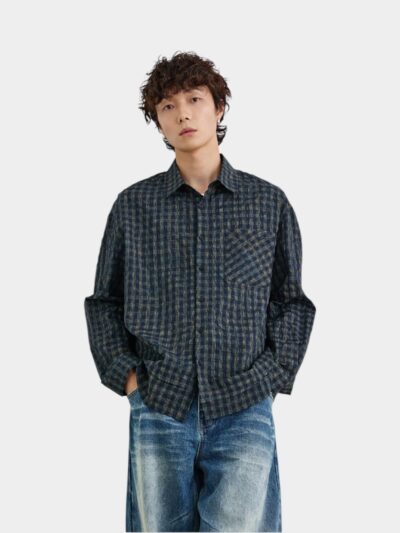 Men's Checked pattern Long sleeves Casual Shirt