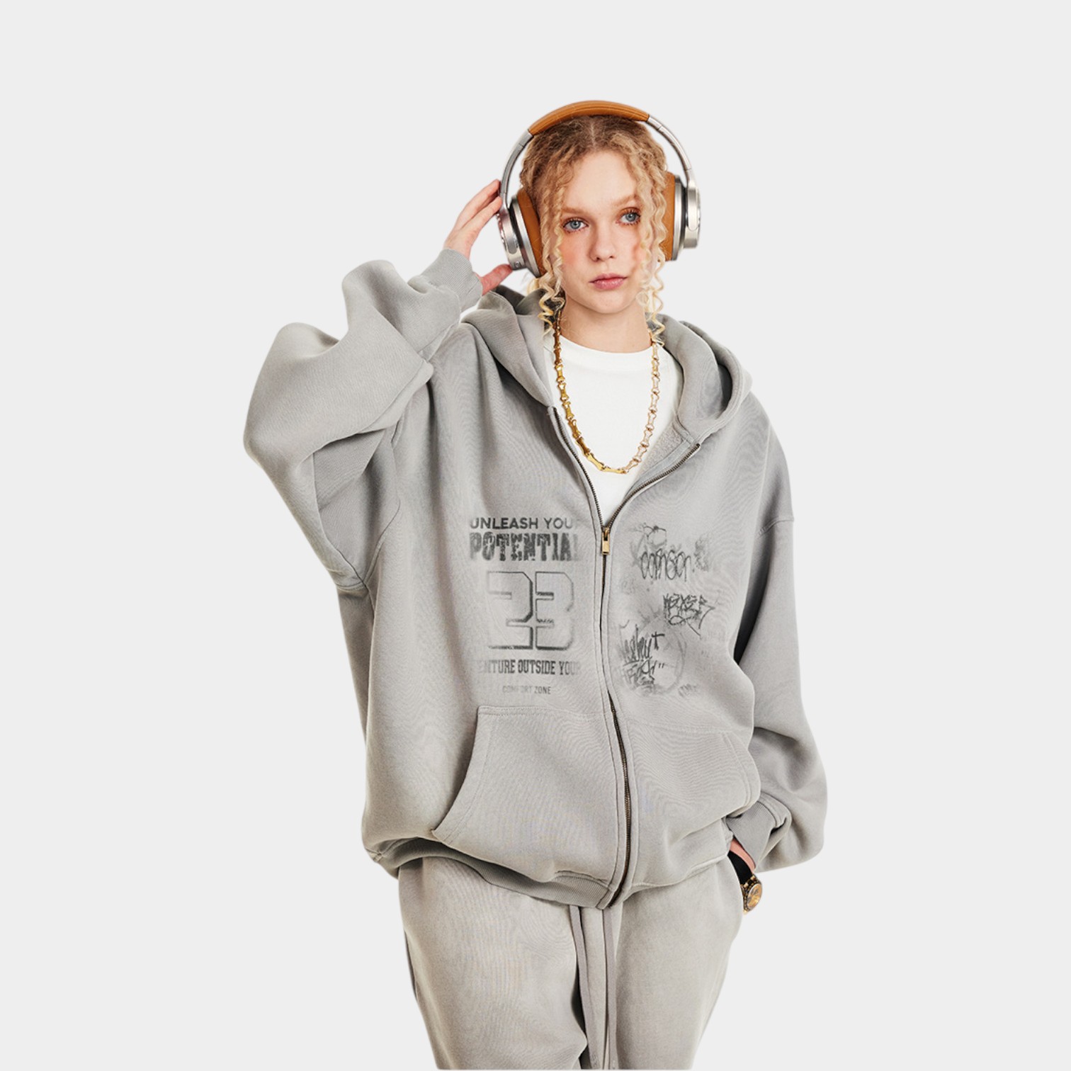 Unisex Artistic print Long sleeves Zip up Jacket - Image 6