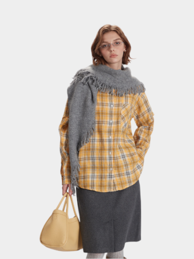 Women's Checked pattern Long sleeves Casual Shirt