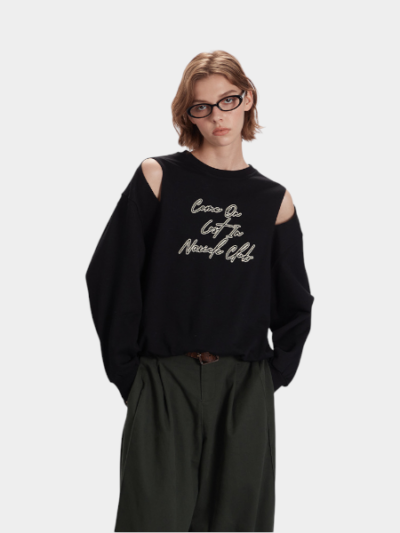 Women's Text print Long sleeves Sweatshirt