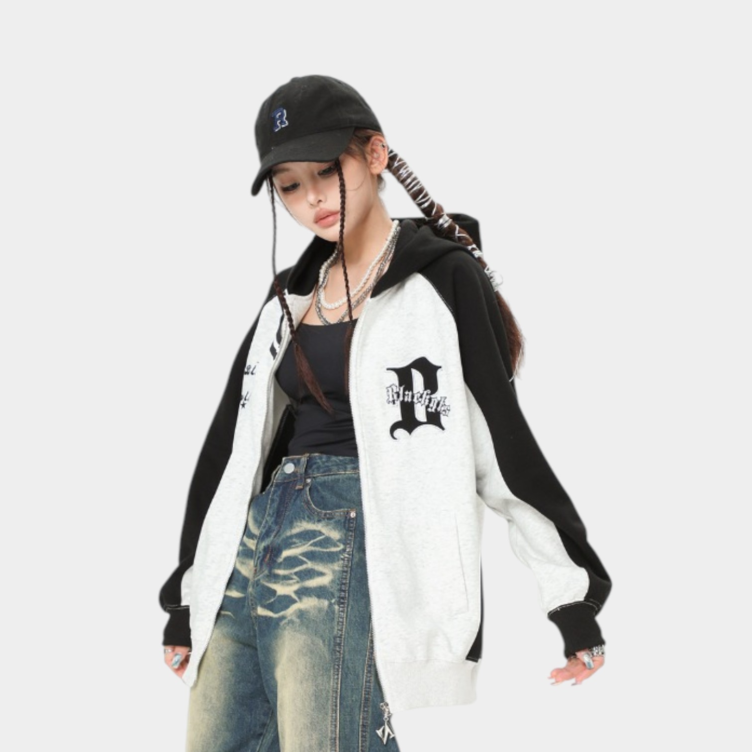 Women's Text print Long sleeves Zip up Jacket - Image 4