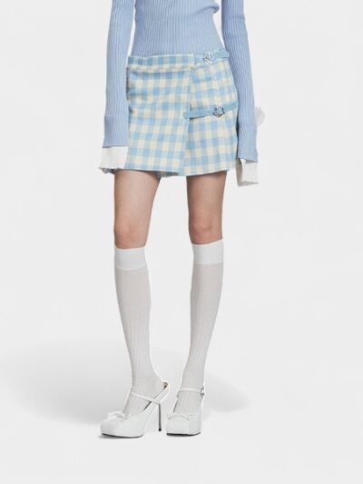 Women's Checked pattern Pleated Skirt
