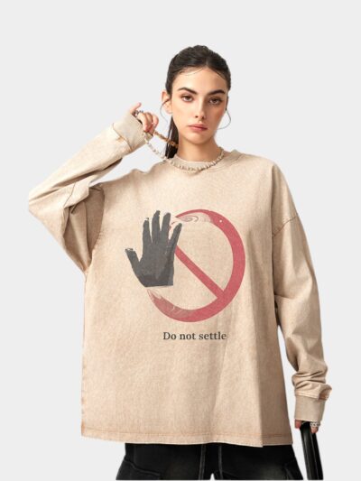 Women's Text print Long sleeves T-Shirt