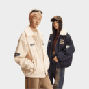 Unisex Text print Long sleeves Bomber Jacket