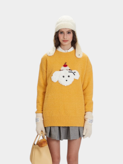 Women's Animal print Long sleeves Knitted Jumper