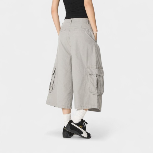Women's Oversized Cargo Shorts - Image 3