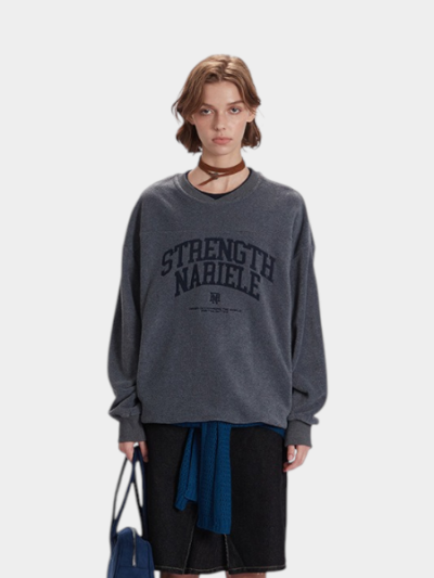 Women's Text print Long sleeves Sweatshirt