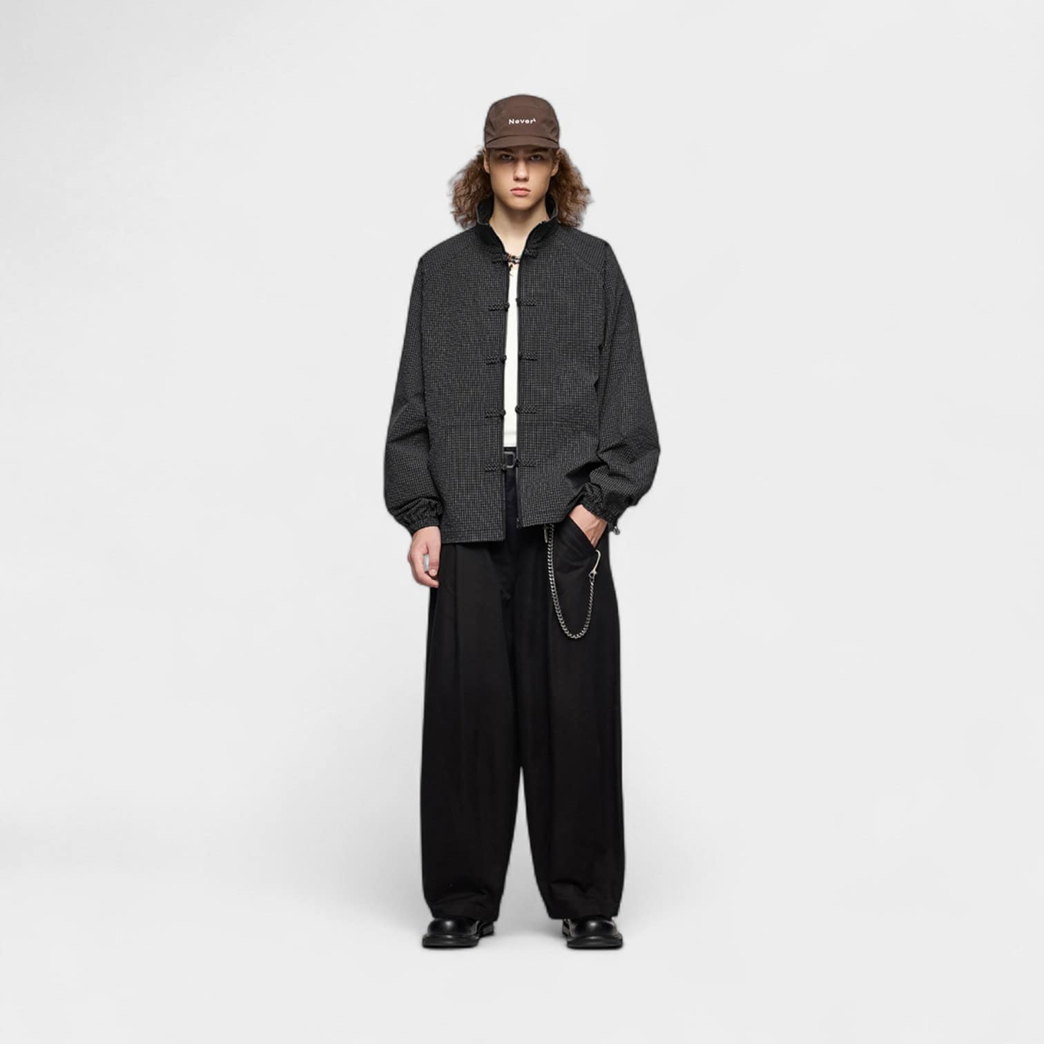 Men's Checked pattern Long sleeves Windbreaker - Image 4