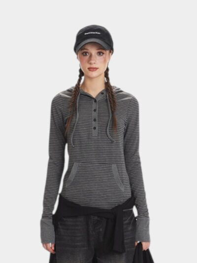 Women's Striped pattern Long sleeves Sweatshirt