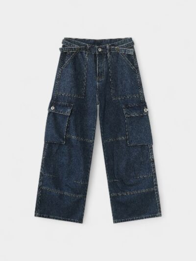 Nirben Denim | American Retro Work Jeans Men's High Street Hip Hop Loose Versatile Straight Wide Leg Trousers