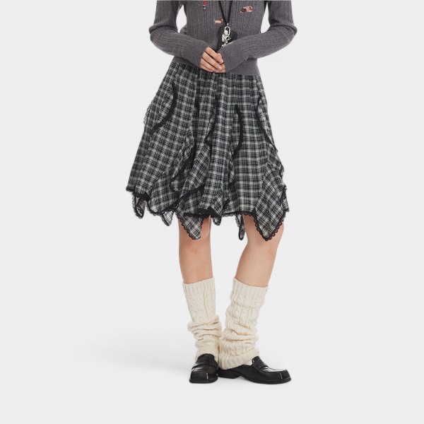 Women's Checked pattern Pleated Skirt - Image 3